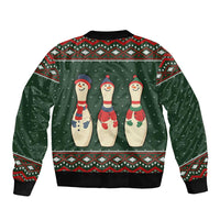 Christmas Bowling Rollin With My Snowmies Bomber Jacket Xmas Holiday Patterns - Wonder Print Shop