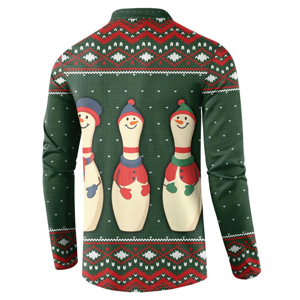 Christmas Bowling Rollin With My Snowmies Button Sweatshirt Xmas Holiday Patterns - Wonder Print Shop