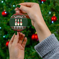 Christmas Bowling Rollin With My Snowmies Ceramic Ornament Xmas Holiday Patterns - Wonder Print Shop