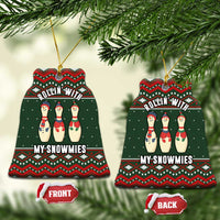 Christmas Bowling Rollin With My Snowmies Ceramic Ornament Xmas Holiday Patterns - Wonder Print Shop