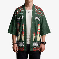 Christmas Bowling Rollin With My Snowmies Kimono Xmas Holiday Patterns - Wonder Print Shop