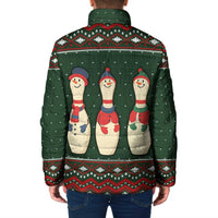 Christmas Bowling Rollin With My Snowmies Padded Jacket Xmas Holiday Patterns - Wonder Print Shop
