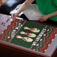 Christmas Bowling Rollin With My Snowmies Puzzle Xmas Holiday Patterns - Wonder Print Shop