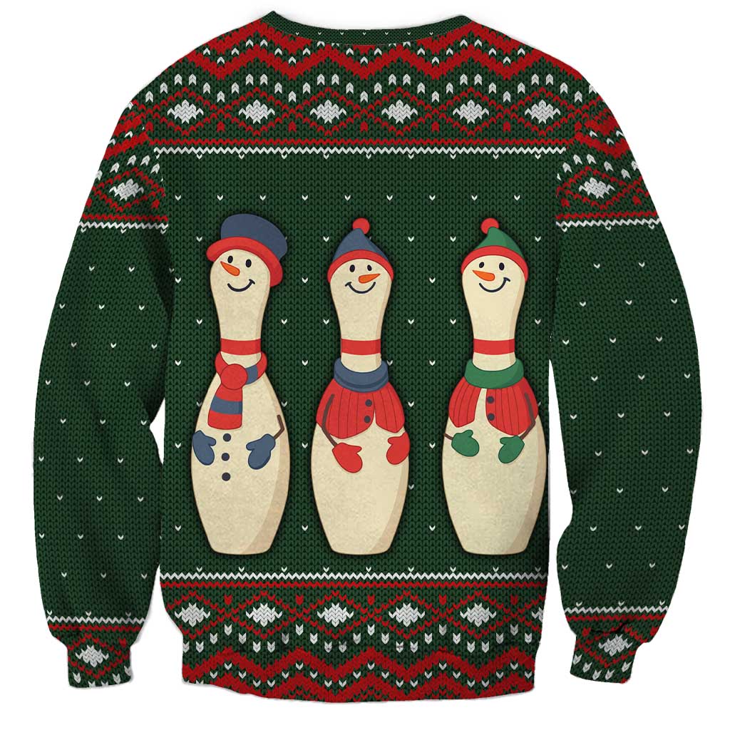 Christmas Bowling Rollin With My Snowmies Sweatshirt Xmas Holiday Patterns - Wonder Print Shop