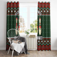 Christmas Bowling Rollin With My Snowmies Window Curtain Xmas Holiday Patterns - Wonder Print Shop