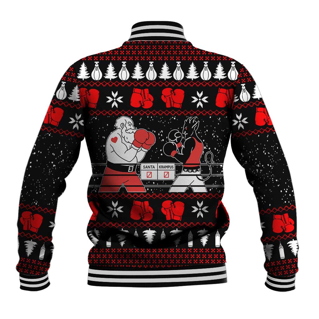 Christmas Boxing Santa And Krampus Baseball Jacket Xmas Holiday Patterns - Wonder Print Shop