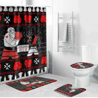 Christmas Boxing Santa And Krampus Bathroom Set Xmas Holiday Patterns - Wonder Print Shop