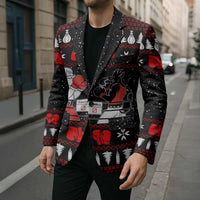Christmas Boxing Santa And Krampus Blazer Xmas Holiday Patterns - Wonder Print Shop