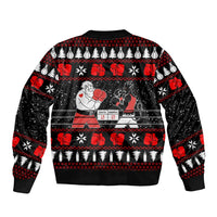 Christmas Boxing Santa And Krampus Bomber Jacket Xmas Holiday Patterns - Wonder Print Shop