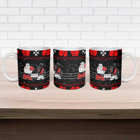 Christmas Boxing Santa And Krampus Ceramic Mug Xmas Holiday Patterns - Wonder Print Shop