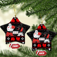 Christmas Boxing Santa And Krampus Ceramic Ornament Xmas Holiday Patterns - Wonder Print Shop