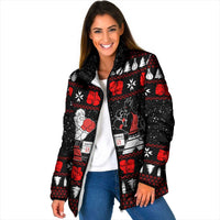 Christmas Boxing Santa And Krampus Padded Jacket Xmas Holiday Patterns - Wonder Print Shop