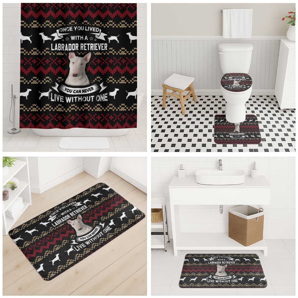 Christmas Bull Dog Terrier Bathroom Set Xmas Holiday Patterns - Wonder Print Shop