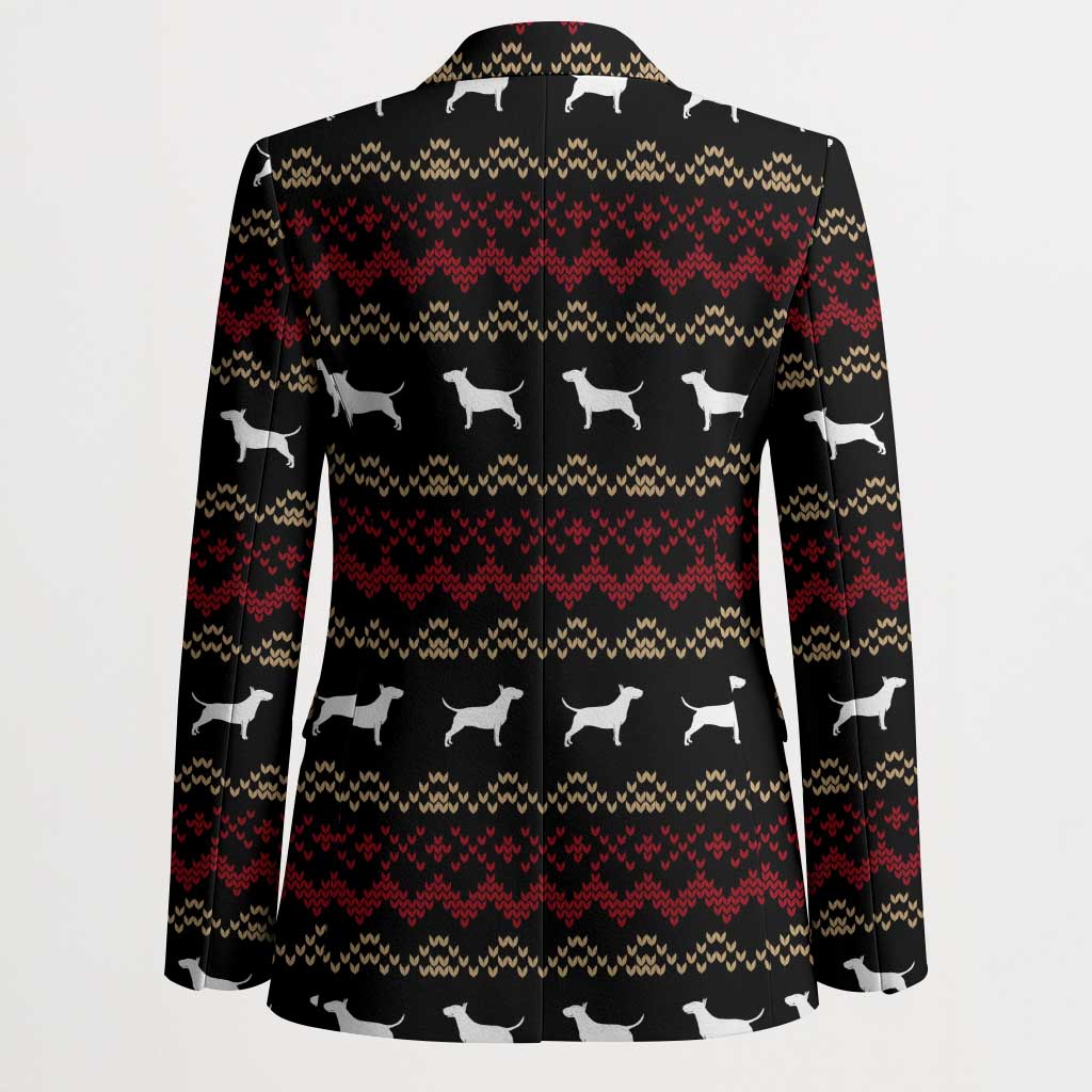 Christmas Bull Dog Terrier Blazer Xmas Holiday Patterns - Wonder Print Shop