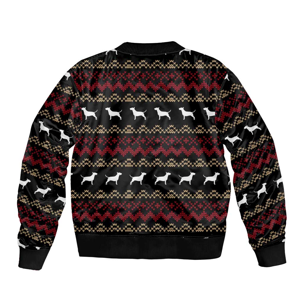Christmas Bull Dog Terrier Bomber Jacket Xmas Holiday Patterns - Wonder Print Shop