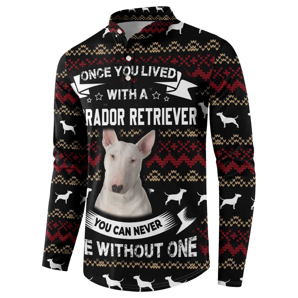 Christmas Bull Dog Terrier Button Sweatshirt Xmas Holiday Patterns - Wonder Print Shop