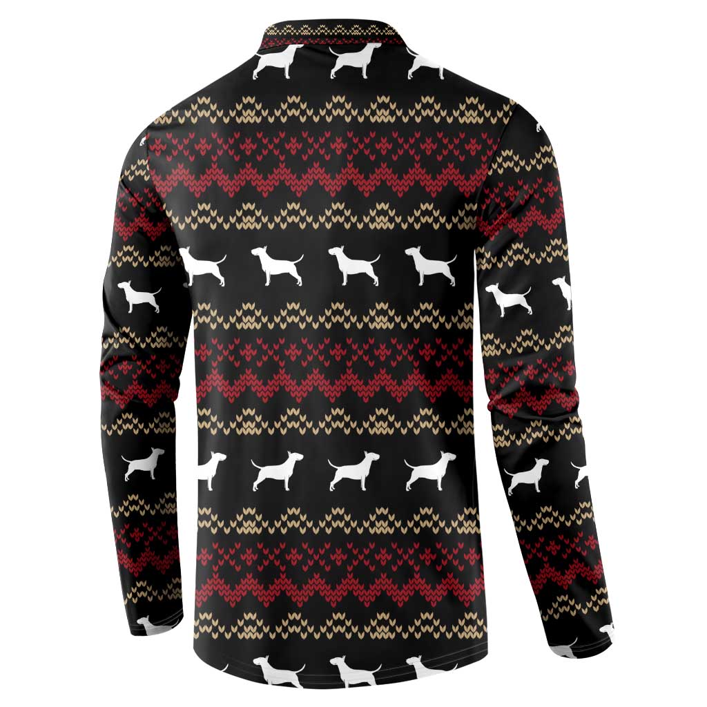 Christmas Bull Dog Terrier Button Sweatshirt Xmas Holiday Patterns - Wonder Print Shop
