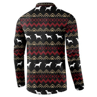 Christmas Bull Dog Terrier Button Sweatshirt Xmas Holiday Patterns - Wonder Print Shop