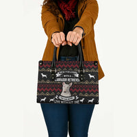 Christmas Bull Dog Terrier Leather Bag Xmas Holiday Patterns - Wonder Print Shop