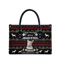 Christmas Bull Dog Terrier Leather Bag Xmas Holiday Patterns - Wonder Print Shop