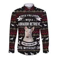 Christmas Bull Dog Terrier Long Sleeve Button Shirt Xmas Holiday Patterns - Wonder Print Shop