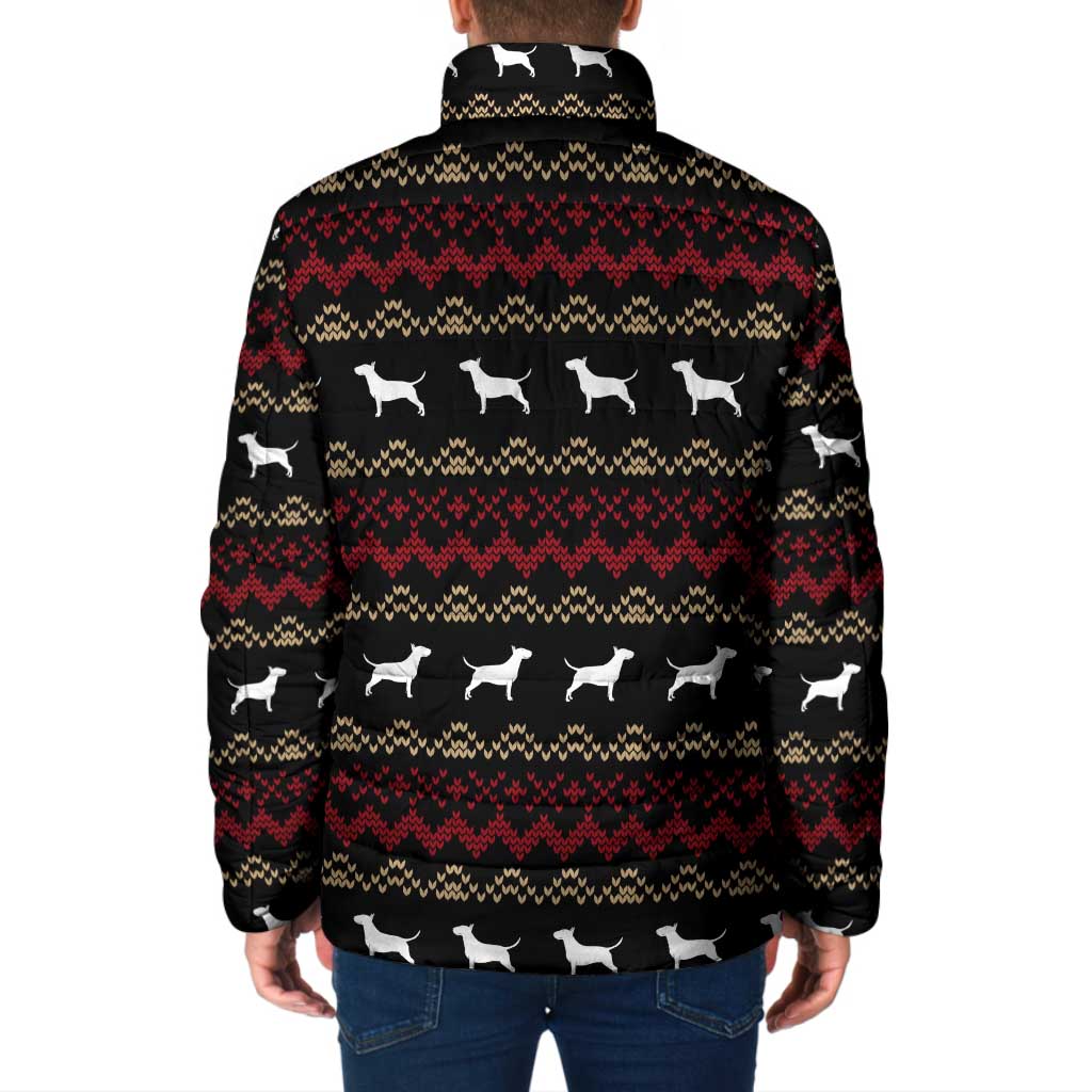 Christmas Bull Dog Terrier Padded Jacket Xmas Holiday Patterns - Wonder Print Shop