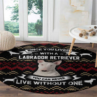 Christmas Bull Dog Terrier Round Carpet Xmas Holiday Patterns - Wonder Print Shop