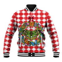 Christmas Butterfly Wreath Baseball Jacket Xmas Holiday Patterns - Wonder Print Shop