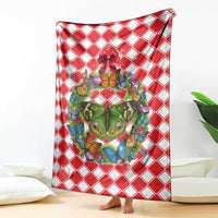 Christmas Butterfly Wreath Blanket Xmas Holiday Patterns - Wonder Print Shop