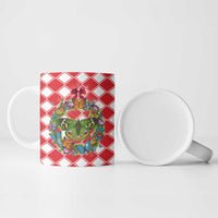 Christmas Butterfly Wreath Ceramic Mug Xmas Holiday Patterns - Wonder Print Shop