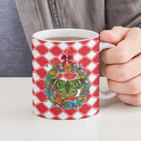 Christmas Butterfly Wreath Ceramic Mug Xmas Holiday Patterns - Wonder Print Shop