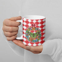 Christmas Butterfly Wreath Ceramic Mug Xmas Holiday Patterns - Wonder Print Shop