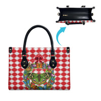 Christmas Butterfly Wreath Leather Bag Xmas Holiday Patterns - Wonder Print Shop