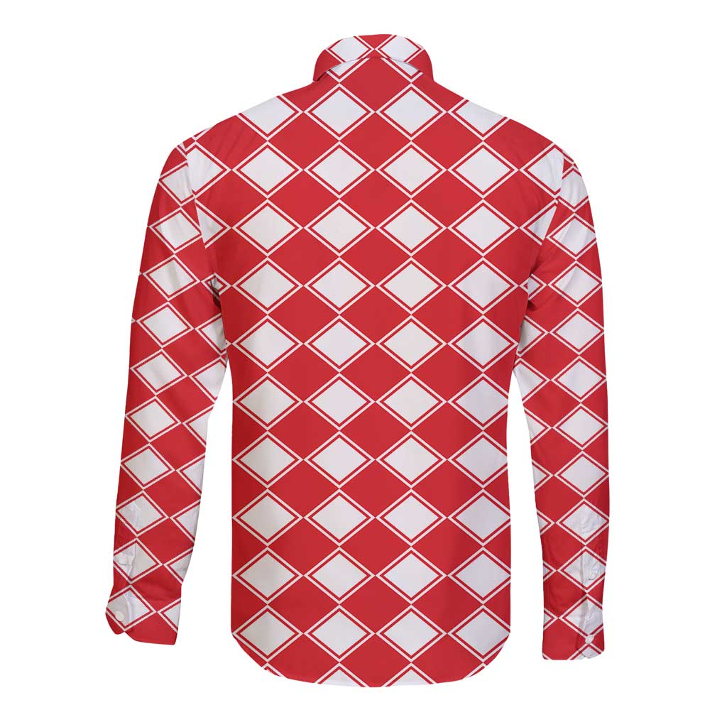 Christmas Butterfly Wreath Long Sleeve Button Shirt Xmas Holiday Patterns - Wonder Print Shop