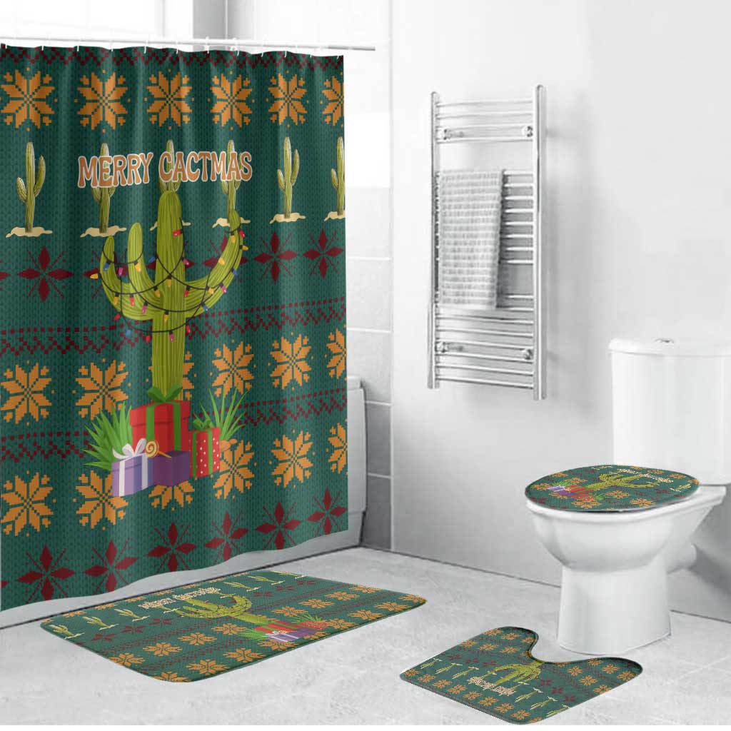 Cactus Gifts Christmas Bathroom Set Xmas Holiday Patterns - Wonder Print Shop