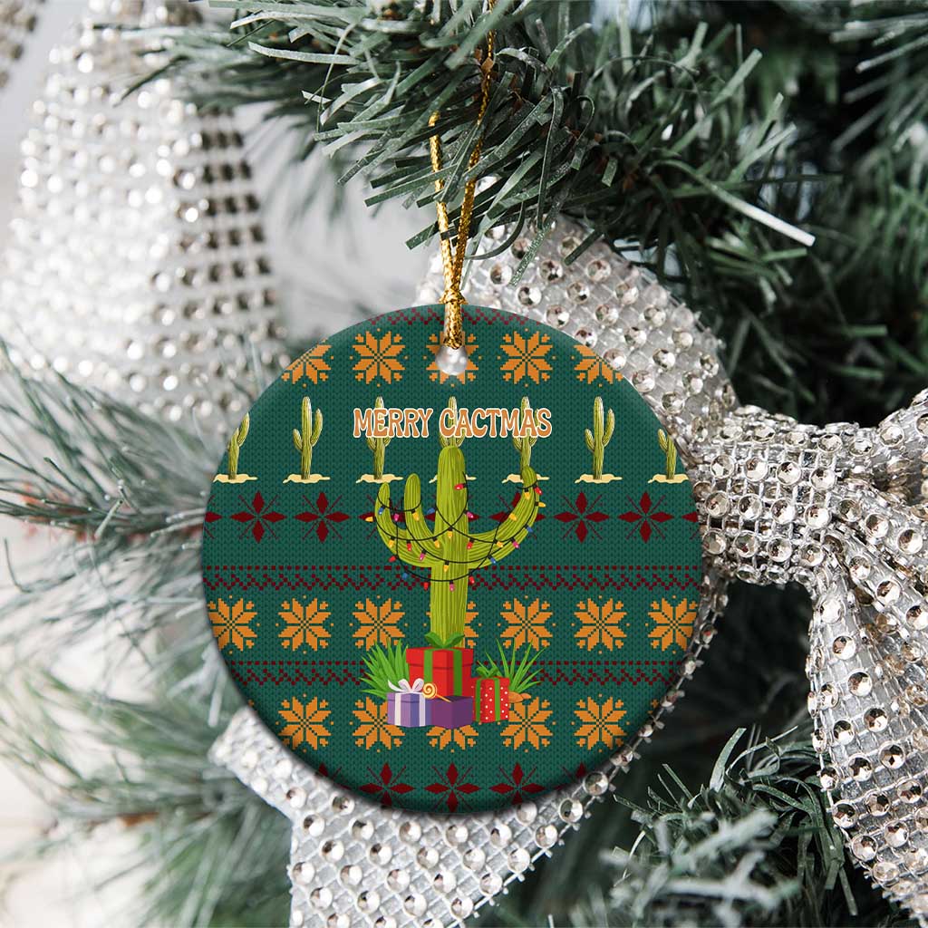 Cactus Gifts Christmas Ceramic Ornament Xmas Holiday Patterns - Wonder Print Shop