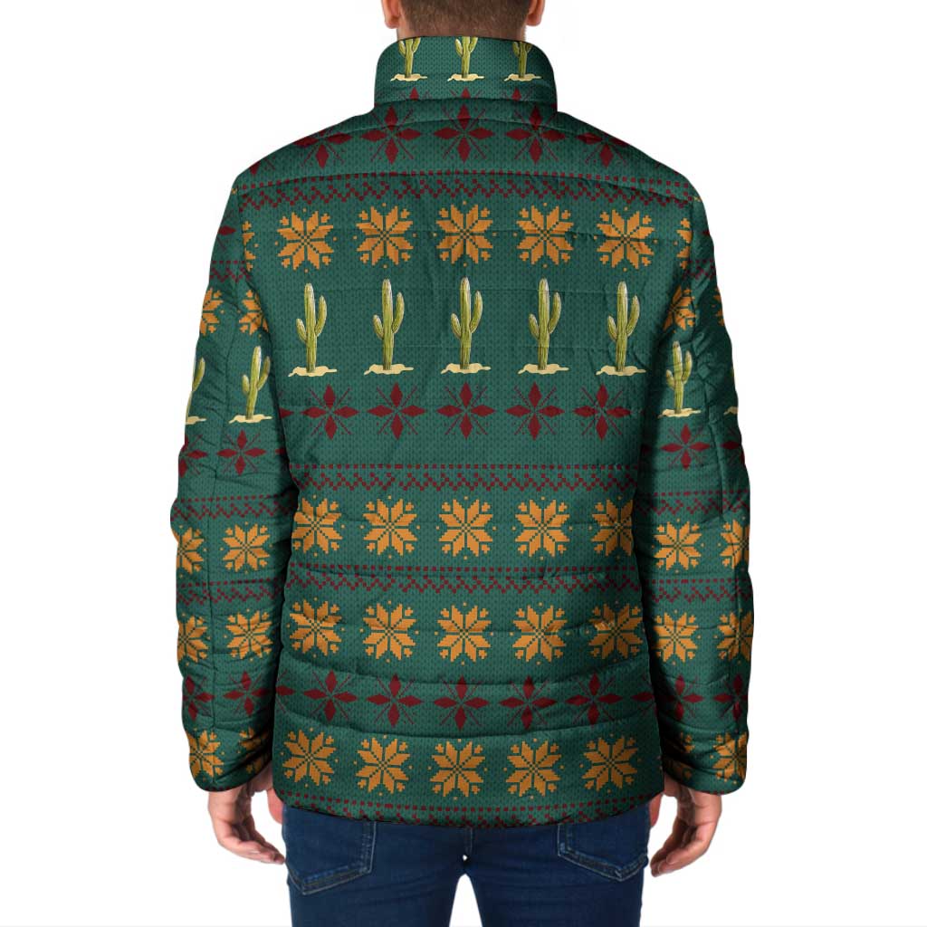 Cactus Gifts Christmas Padded Jacket Xmas Holiday Patterns - Wonder Print Shop