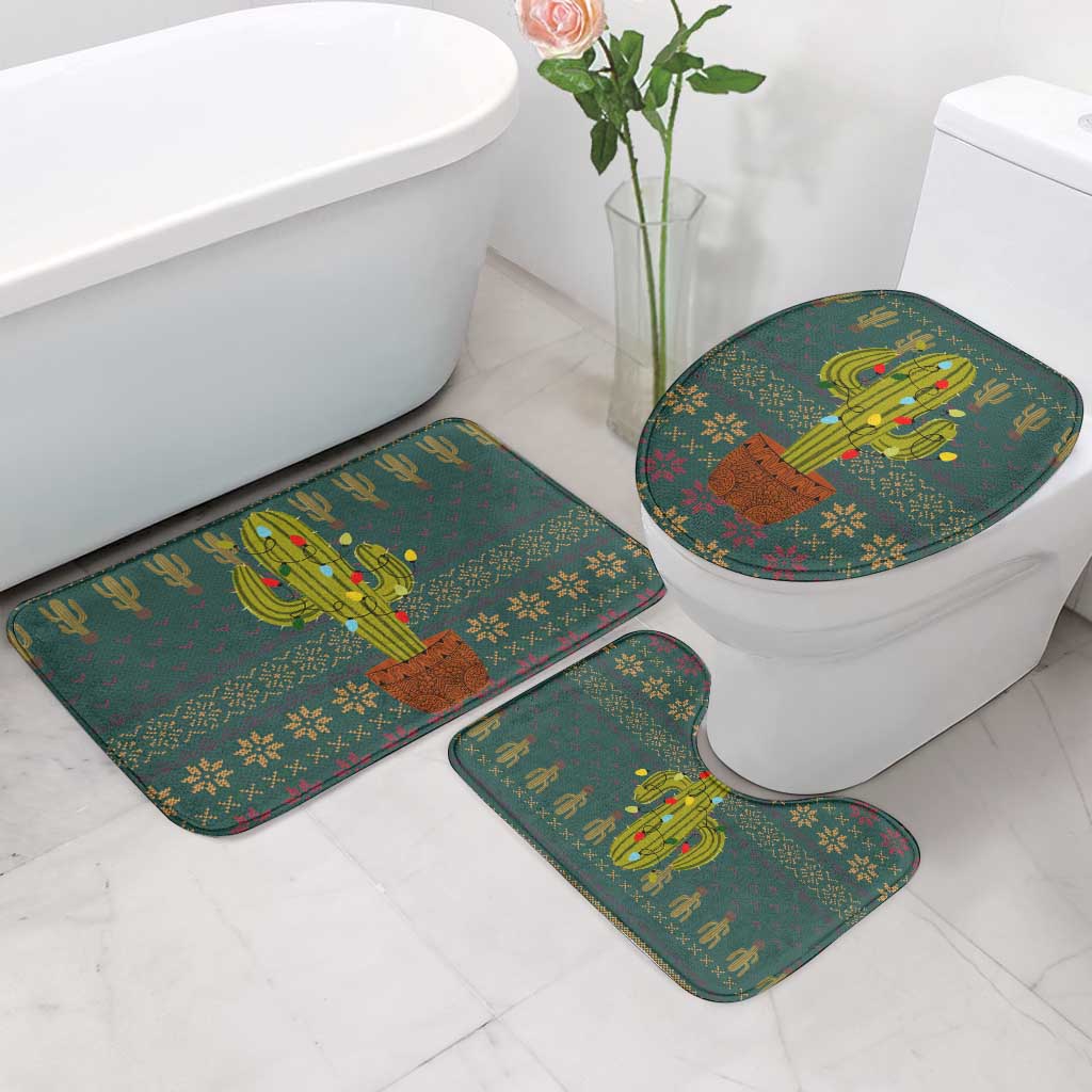 Cactus Christmas Bathroom Set Xmas Holiday Patterns - Wonder Print Shop