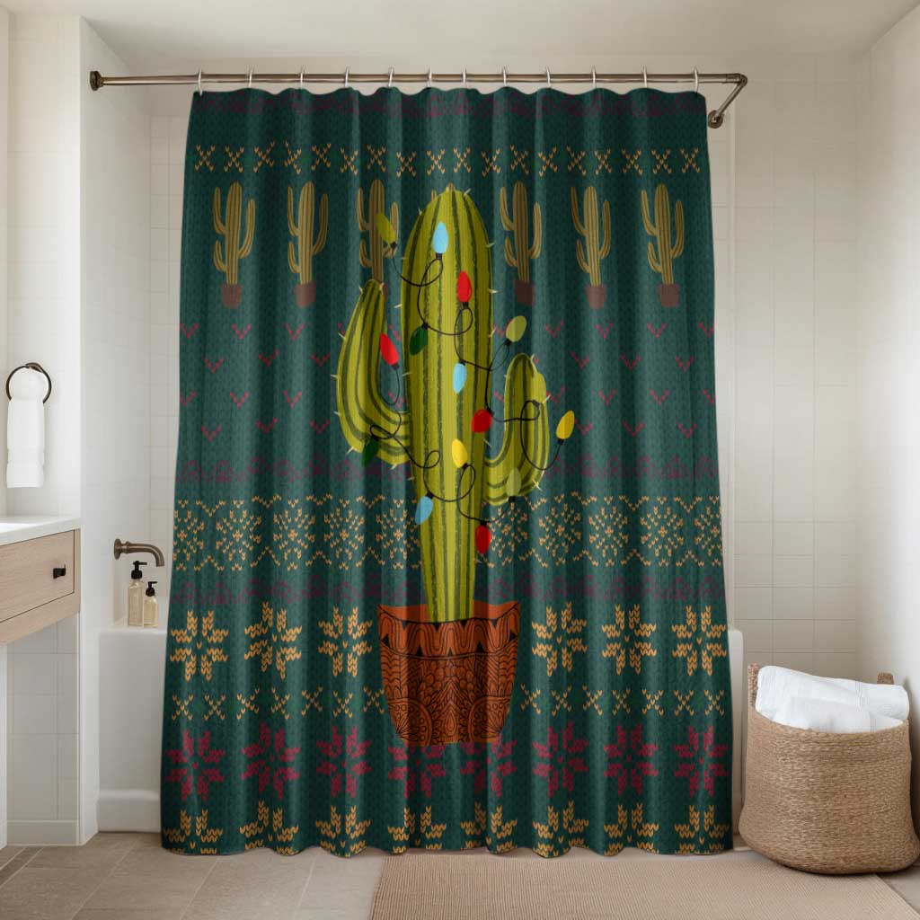 Cactus Christmas Bathroom Set Xmas Holiday Patterns - Wonder Print Shop