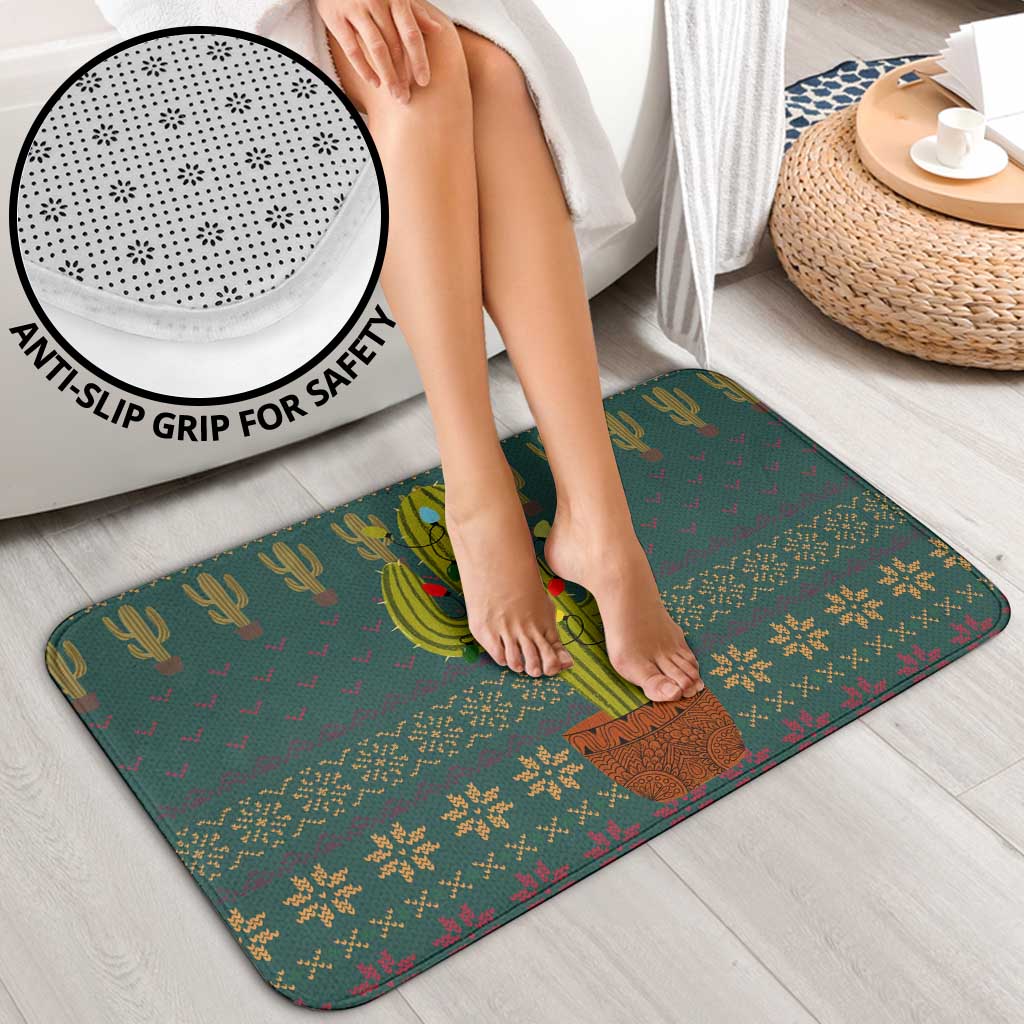 Cactus Christmas Bathroom Set Xmas Holiday Patterns - Wonder Print Shop