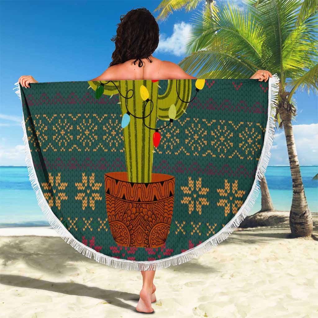 Cactus Christmas Beach Blanket Xmas Holiday Patterns - Wonder Print Shop