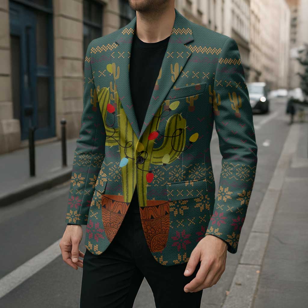 Cactus Christmas Blazer Xmas Holiday Patterns - Wonder Print Shop