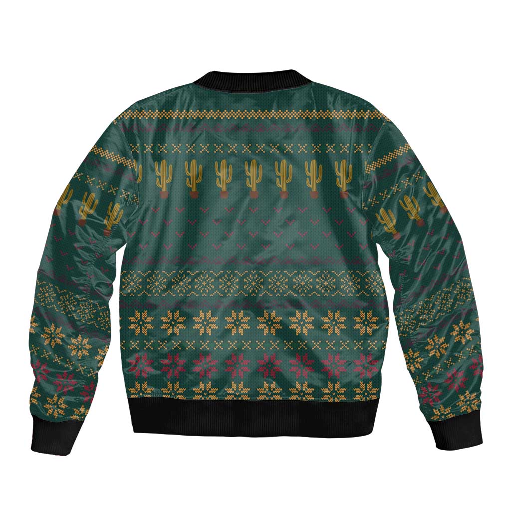 Cactus Christmas Bomber Jacket Xmas Holiday Patterns - Wonder Print Shop