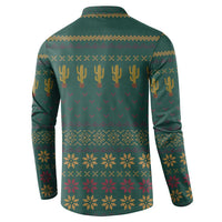 Cactus Christmas Button Sweatshirt Xmas Holiday Patterns - Wonder Print Shop