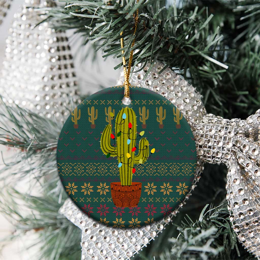 Cactus Christmas Ceramic Ornament Xmas Holiday Patterns - Wonder Print Shop