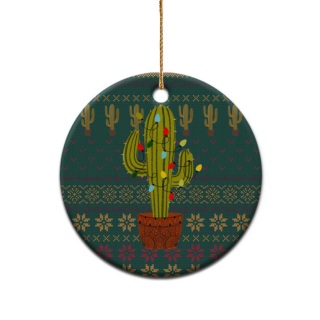 Cactus Christmas Ceramic Ornament Xmas Holiday Patterns - Wonder Print Shop