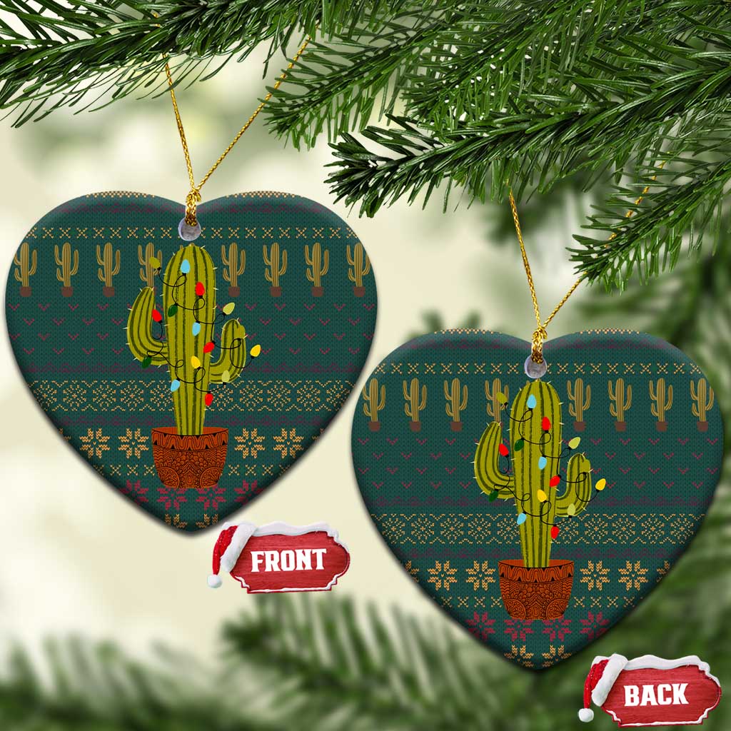 Cactus Christmas Ceramic Ornament Xmas Holiday Patterns - Wonder Print Shop