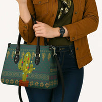 Cactus Christmas Leather Bag Xmas Holiday Patterns - Wonder Print Shop