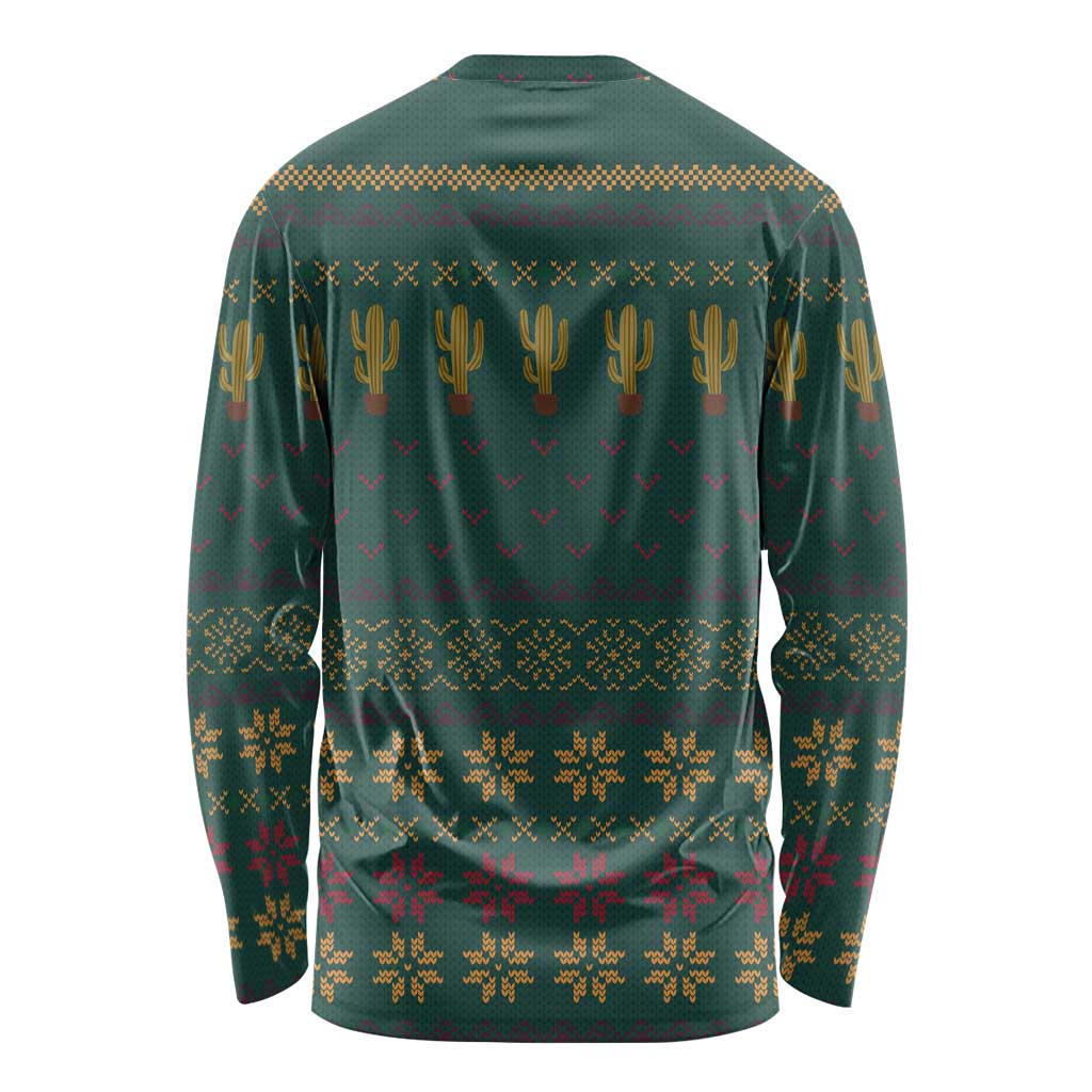 Cactus Christmas Long Sleeve Shirt Xmas Holiday Patterns - Wonder Print Shop