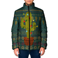 Cactus Christmas Padded Jacket Xmas Holiday Patterns - Wonder Print Shop